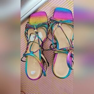 Multicolor Strappy Sandals